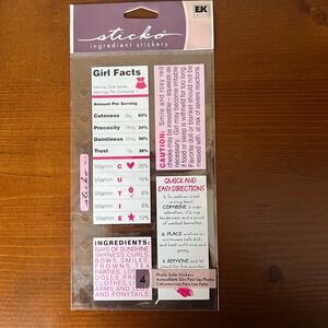 Sticko Ingredient‎ Stickers - Girl Facts, Photo Facts, Caution Ingredients